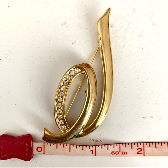 Fancy abstract vintage swoop brooch, EUC - Picture 3 of 6